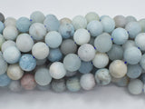 Matte Aquamarine Beads, 10mm Round Beads-Gems: Round & Faceted-BeadDirect