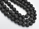 Black Lava Beads, 14mm Round Beads-Gems: Round & Faceted-BeadDirect