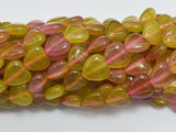 Jade - Yellow Pink 12mm Heart Beads-BeadDirect