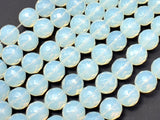 White Opalite Beads, 12mm Faceted Round Beads-Gems: Round & Faceted-BeadDirect