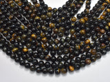 Blue / Yellow Tiger Eye, 8 mm Round Beads, 15.5 Inch-BeadDirect