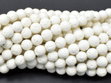 White Lava Beads, 8mm Round Beads, 14.5 Inch-Gems: Round & Faceted-BeadDirect