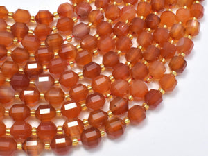 Carnelian Beads, 8mm Faceted Prism Double Point Cut-Gems: Round & Faceted-BeadDirect