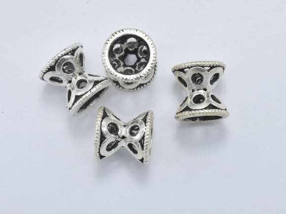 2pcs 925 Sterling Silver Double Bead Caps-Antique Silver, 7.5x7.5mm Bead Caps-Metal Findings & Charms-BeadDirect