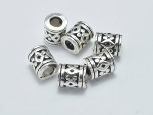 4pcs 925 Sterling Silver Beads-Antique Silver, 4.6x5.6mm Tube Beads-Metal Findings & Charms-BeadDirect