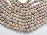 Matte Fossil Jasper Beads, 8mm Round Beads-Gems: Round & Faceted-BeadDirect