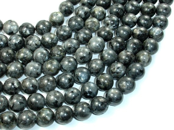 Black Labradorite Beads, 12mm Round Beads-Gems: Round & Faceted-BeadDirect