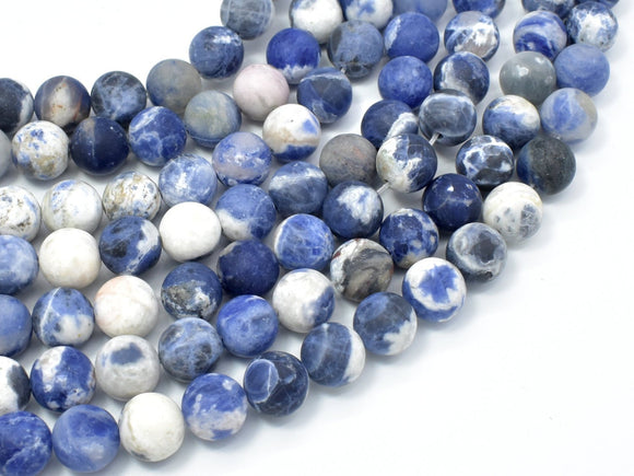Matte Sodalite Beads, 10mm (10.5mm) Round Beads-Gems: Round & Faceted-BeadDirect