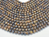 Mystic Coated Tiger Eye Beads, 8mm Faceted, AB Coated-Gems: Round & Faceted-BeadDirect