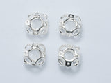 4pcs 925 Sterling Silver 7.5x7.5x6mm Filigree Square Spacer-BeadDirect