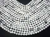 White Howlite Beads, 8mm Star Cut Faceted Round, 14.5 Inch-Gems: Round & Faceted-BeadDirect