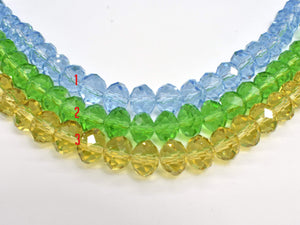 Crystal Glass Beads, 8x10mm Faceted Rondell, 7 Inch-Pearls & Glass-BeadDirect