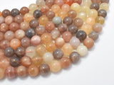 Peach / Gray / White Mixed Moonstone, 8mm Round Beads-Gems: Round & Faceted-BeadDirect