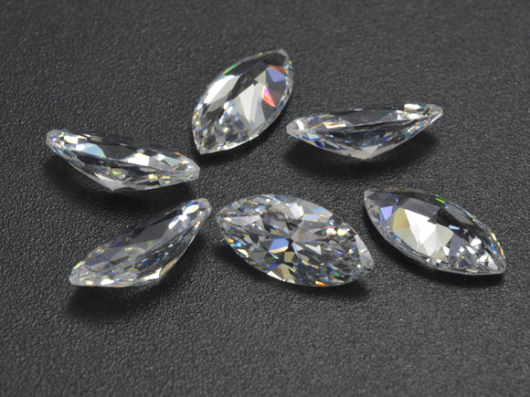 Cubic Zirconia Loose Gems- Faceted Marquise, 1piece-Cubic Zirconia-BeadDirect