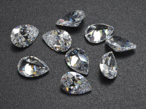 Cubic Zirconia Loose Gems - Faceted Pear, 1piece-Cubic Zirconia-BeadDirect