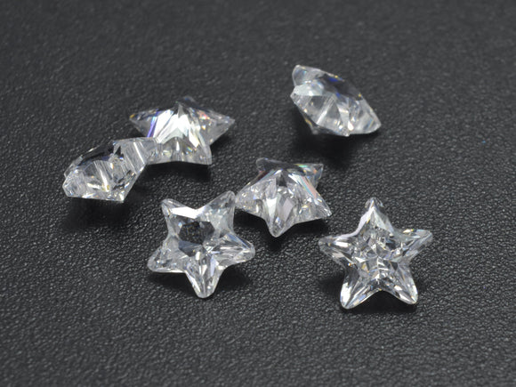 Cubic Zirconia Loose Gems - Faceted Star, 1piece-Cubic Zirconia-BeadDirect