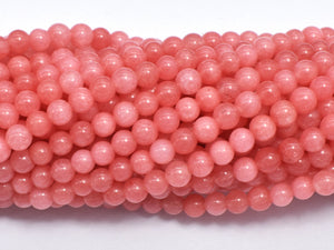 Malaysia Jade - Peach Pink, 4mm (4.5mm), Round-BeadDirect