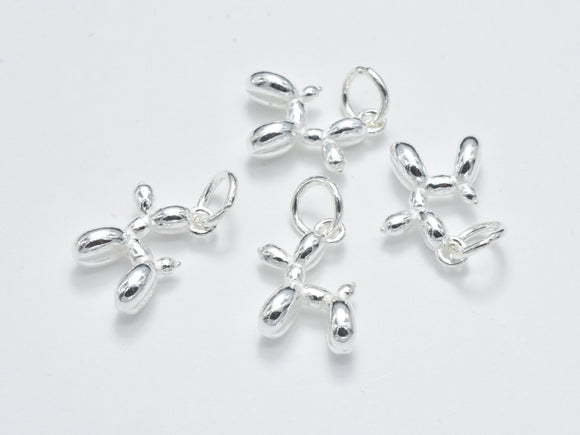 2pcs 925 Sterling Silver Charms, Dog Charms, 10x11mm-BeadDirect