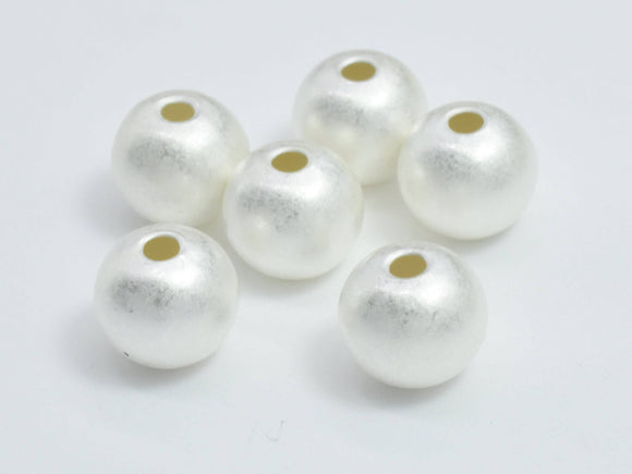 6pcs Matte 925 Sterling Silver Beads, 6mm Round Beads-Metal Findings & Charms-BeadDirect