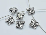 8pcs 925 Sterling Silver Beads-Antique Silver, Butterfly, 6x5mm-Metal Findings & Charms-BeadDirect