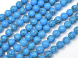 Howlite Turquoise Beads, Blue, 8mm Round Beads-Gems: Round & Faceted-BeadDirect