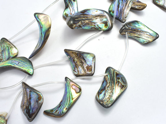 Abalone (18-25)x(28-35)mm Free Form Beads, Side Drilled, 14 Inch-BeadDirect