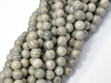 Gray Banded Jasper, 6mm (6.2mm) Round-Gems: Round & Faceted-BeadDirect