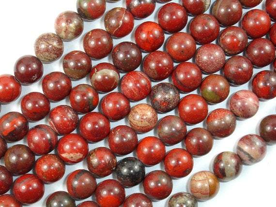 Brecciated Jasper Beads, 10mm Round Beads, 15.5 Inch-Gems: Round & Faceted-BeadDirect