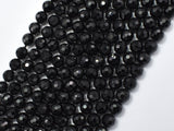 Black Tourmaline Beads, 6mm (6.6mm) Faceted Round-Gems: Round & Faceted-BeadDirect