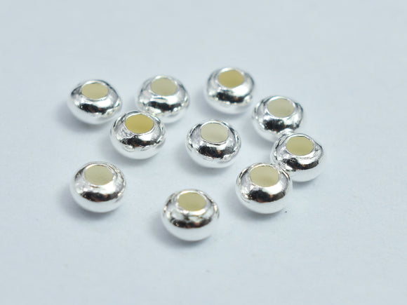 30pcs 925 Sterling Silver 3mm Rondelle Spacer Beads, Crimp Beads-BeadDirect
