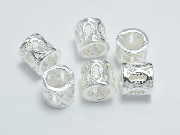 4pcs 925 Sterling Silver Beads, 5x4.8mm Tube Bead-Metal Findings & Charms-BeadDirect