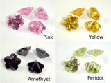 CZ beads, 10x10mm Faceted Flower-Cubic Zirconia-BeadDirect