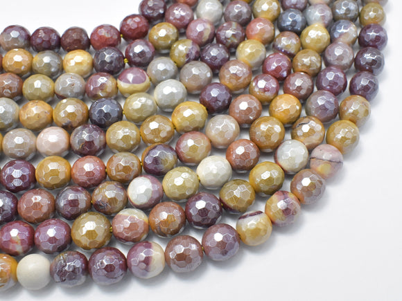 Mystic Coated Mookaite, 8mm Faceted Round, AB Coated-Gems: Round & Faceted-BeadDirect