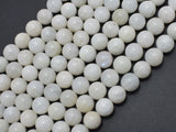 White Rainbow Moonstone Beads, 8mm Round-BeadDirect