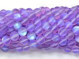 Matte Mystic Aura Quartz-Purple, 8mm (8.5mm) Round-Gems: Round & Faceted-BeadDirect