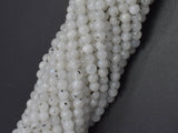White Moonstone Beads, 4mm (4.3mm) Round-Gems: Round & Faceted-BeadDirect