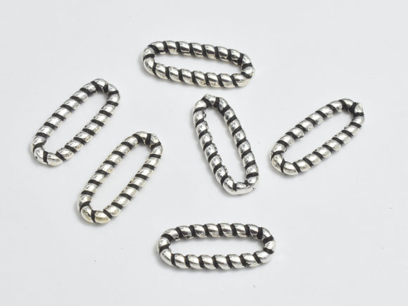 10pcs 925 Sterling Silver Link Connector - Antique Silver, Oval Link, 10x4.4mm-BeadDirect