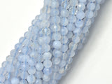 Blue Lace Agate, Blue Chalcedony, 3.5mm Micro Faceted-Gems: Round & Faceted-BeadDirect