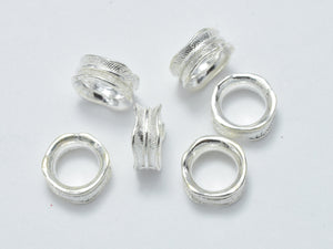 4pcs 925 Sterling Silver Beads, 7x3mm, Rondelle Spacer Beads, Big Hole Beads-BeadDirect
