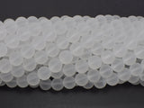 Matte Clear Quartz 8mm Round-BeadDirect