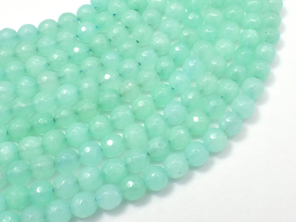 Jade Beads, Light Green, 6mm Faceted Round-Gems: Round & Faceted-BeadDirect