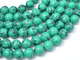 Howlite Turquoise Beads-Green, 12mm Round Beads-Gems: Round & Faceted-BeadDirect