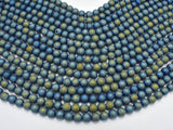 Druzy Agate Beads, Blue Gold Geode Beads, 6mm (6.4mm)-Gems: Round & Faceted-BeadDirect