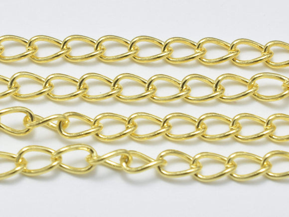 1foot 24K Gold Vermeil Curb Chain, 925 Sterling Silver Chain, Curb Chain, Jewelry Chain, 2x3mm-Metal Findings & Charms-BeadDirect