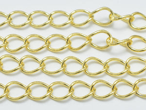 1foot 24K Gold Vermeil Curb Chain, 925 Sterling Silver Chain, Curb Chain, Jewelry Chain, 3x4mm-Metal Findings & Charms-BeadDirect