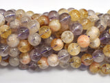 Amethyst, Citrine, 8mm Round Beads, 15 Inch-BeadDirect