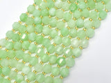 Green Quartz Beads, 8mm Faceted Prism Double Point Cut-Gems: Round & Faceted-BeadDirect