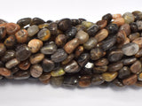 Black Sunstone, 7x9mm, Nugget Beads, 15.5 Inch-BeadDirect