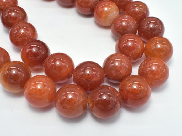 Red Dragon Vein Agate Beads, 16mm Round-Agate: Round & Faceted-BeadDirect