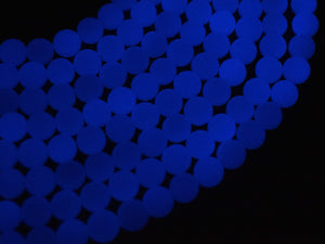 Glow in The Dark Beads-Blue, Luminous Stone, 8mm Round-Gems: Round & Faceted-BeadDirect